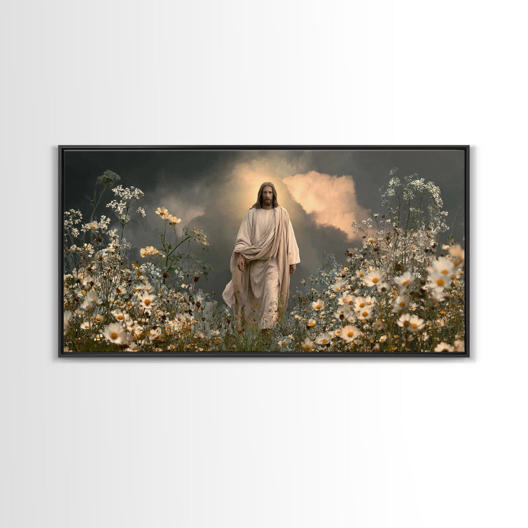 Blossom Path Faith, Framed Canvas Print, Christian Art Canvas, Christian Wall Art, Large Jesus Painting, Christmas Art, Christian Decor, Vi