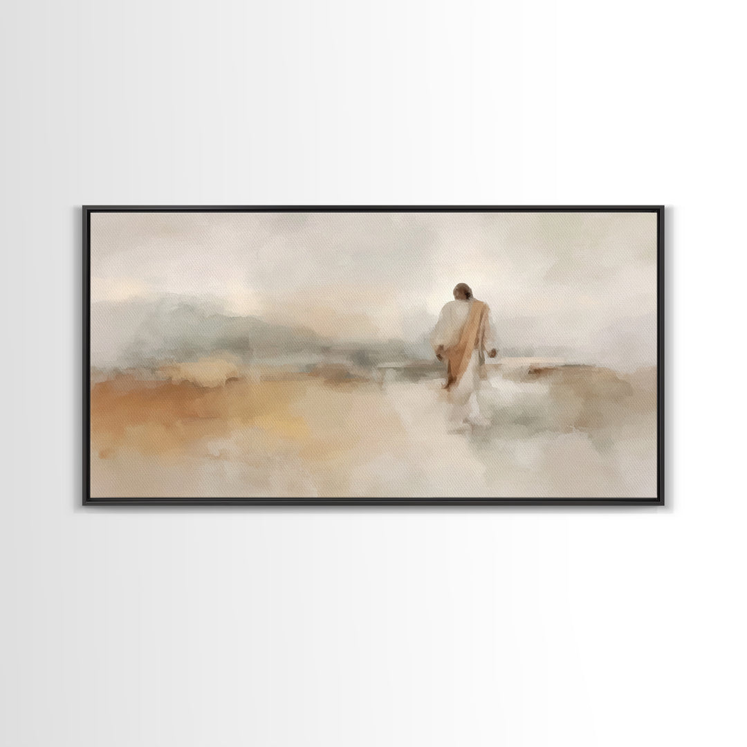 Quiet Wilderness Hope, Framed Canvas Print, Christian Art Print, Jesus Painting, Christian Wall Art, Subtle Christian Art, Christian Decor,