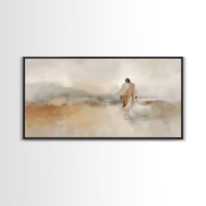 Quiet Wilderness Hope, Framed Canvas Print, Christian Art Print, Jesus Painting, Christian Wall Art, Subtle Christian Art, Christian Decor,