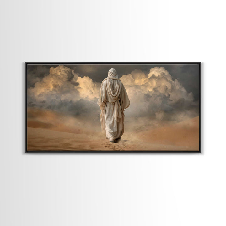 Cloudbound Journey | Framed Canvas Print | Jesus Painting | Christian Wall Art | Christian Art Canvas | Moody Christian Art | Christian Dec