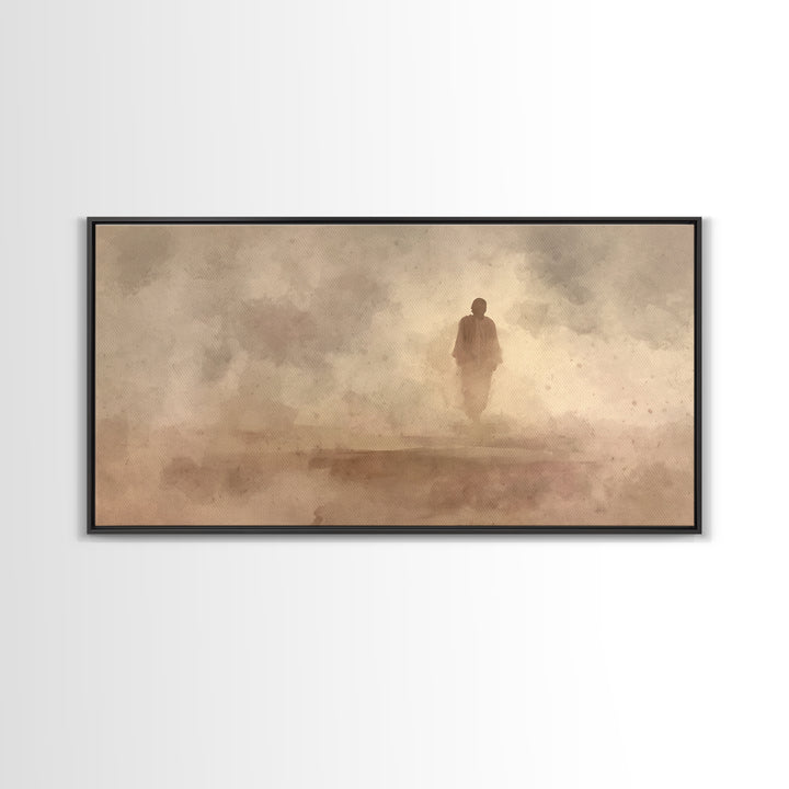 Desert Grace Mist, Framed Canvas Print, Christian Wall Art, Jesus Painting, Christian Art Canvas, Christian Decor, Modern Christian Art, Su