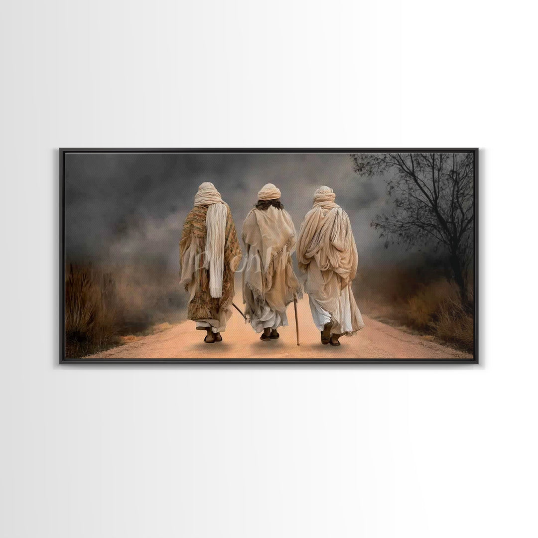Sacred Companions, Framed Canvas Print, Christian Art Canvas, Jesus Painting, Christian Wall Art, Christian Christmas Art, Christmas Art