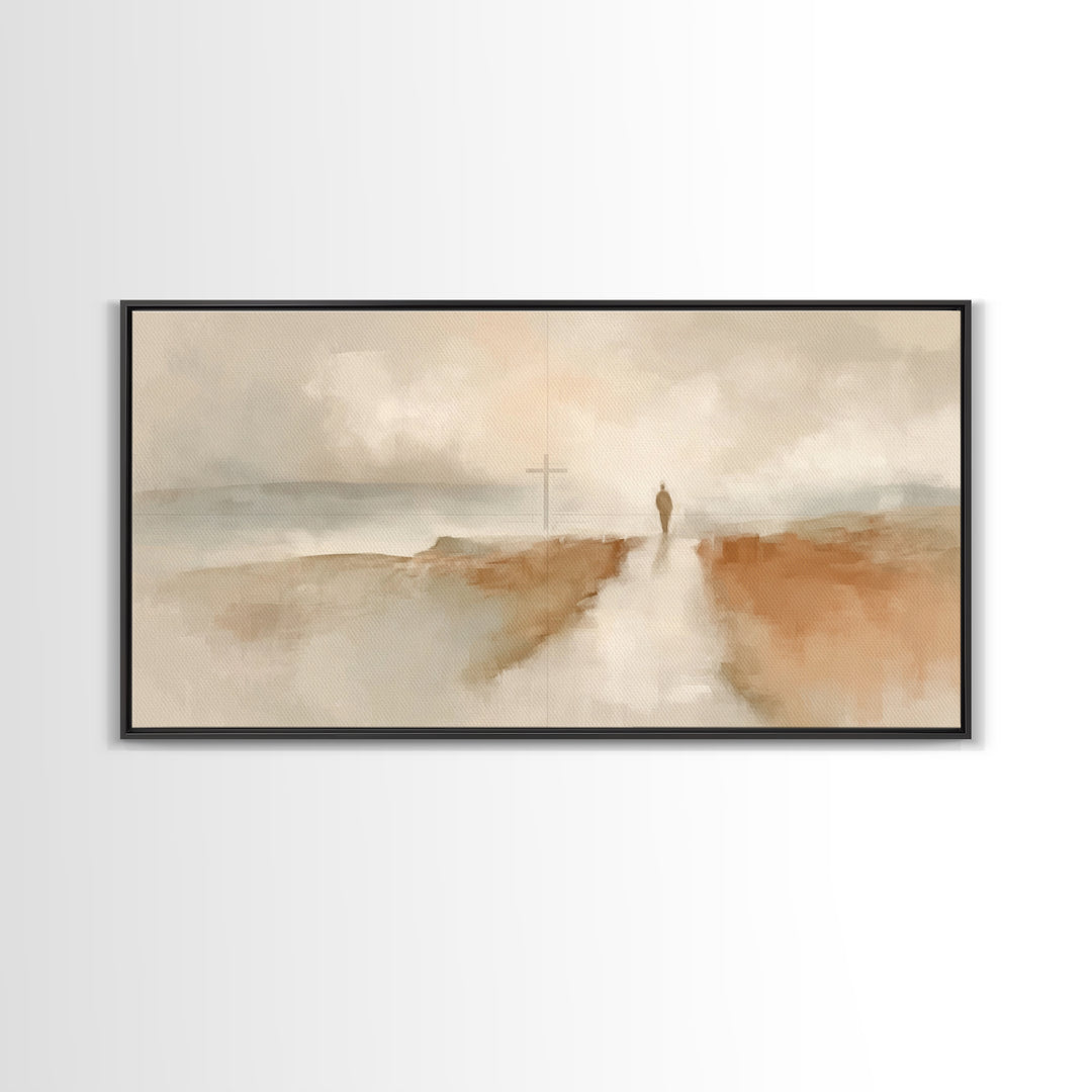 Dawn Of Hope, Framed Canvas Print, Christian Art Canvas, Christian Christmas Art, Jesus Painting, Christmas Wall Art