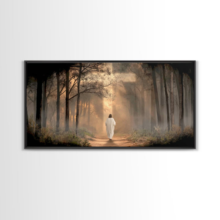 Forest Of Grace – Framed Canvas Print – Christian Art – Jesus Painting – Christian Wall Art – Christian Decor