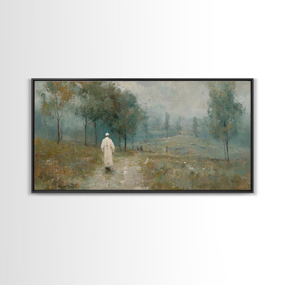 Peaceful Calling, Framed Canvas Print, Christian Wall Art, Christian Art Painting, Jesus Painting Canvas, Christian Decor