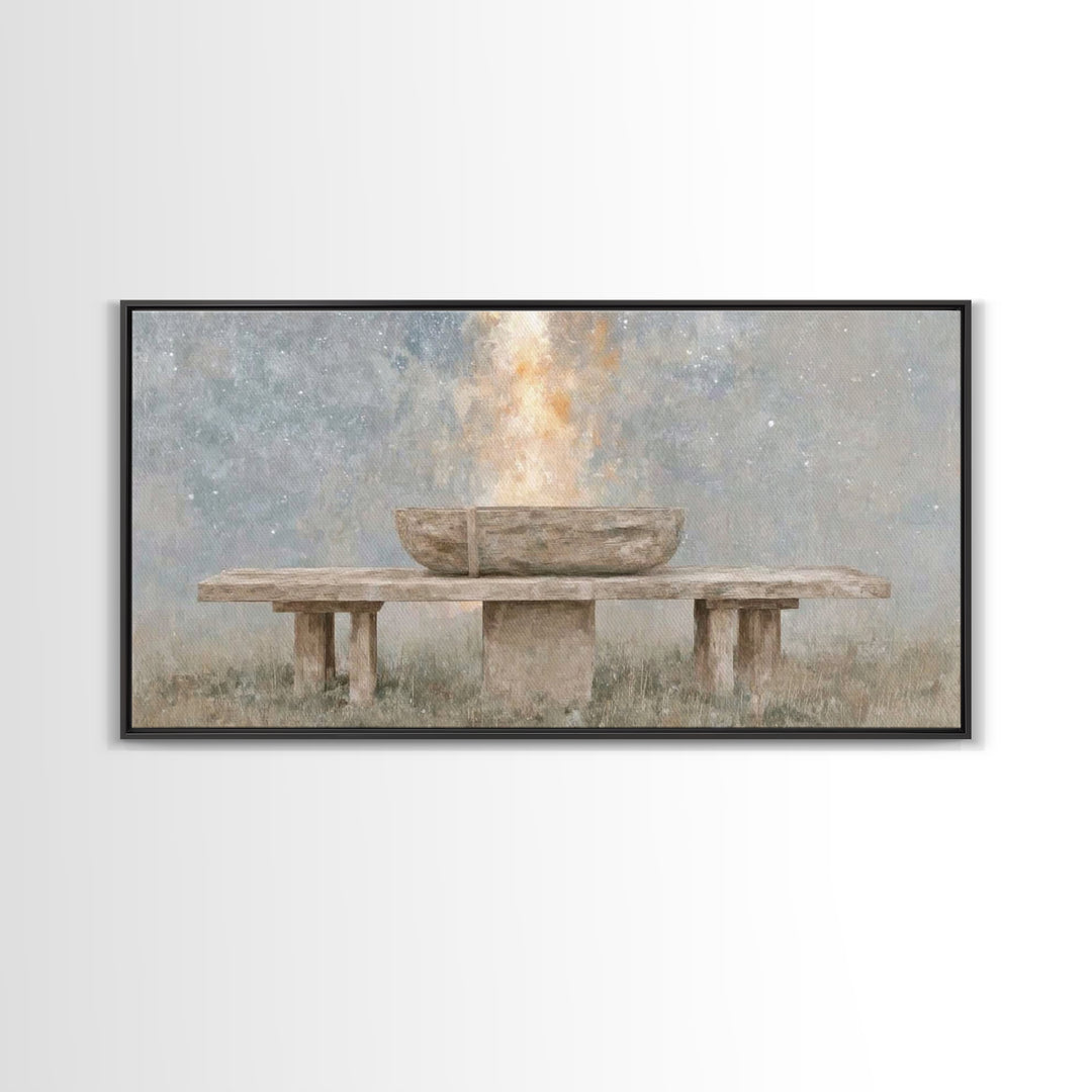 Sacred Offering | Framed Canvas Print | Christian Art Canvas | Christian Wall Art | Christian Painting | Christian Decor