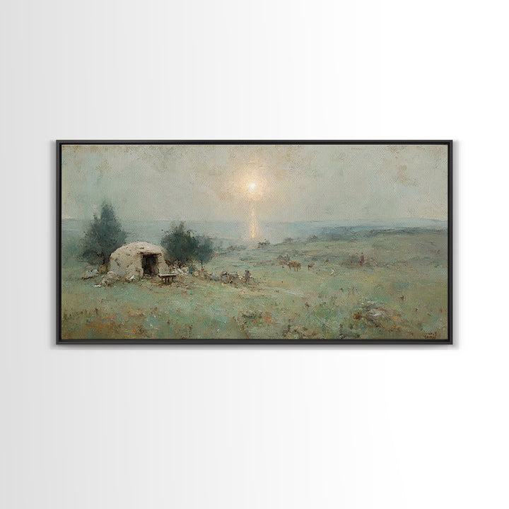 Shepherds Light | Framed Canvas Print | Christian Christmas Art | Christmas Wall Art | Christian Art Canvas | Christian Decor
