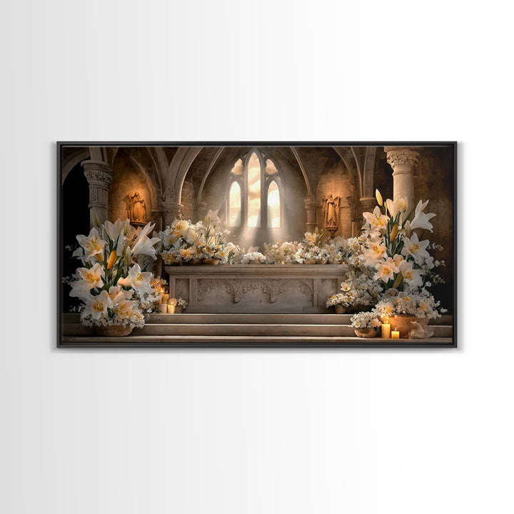 Sanctuary Light – Framed Canvas Print – Minimalist Christian Art – Christian Wall Art – Christian Art Canvas – Christian Christmas Art – Gi