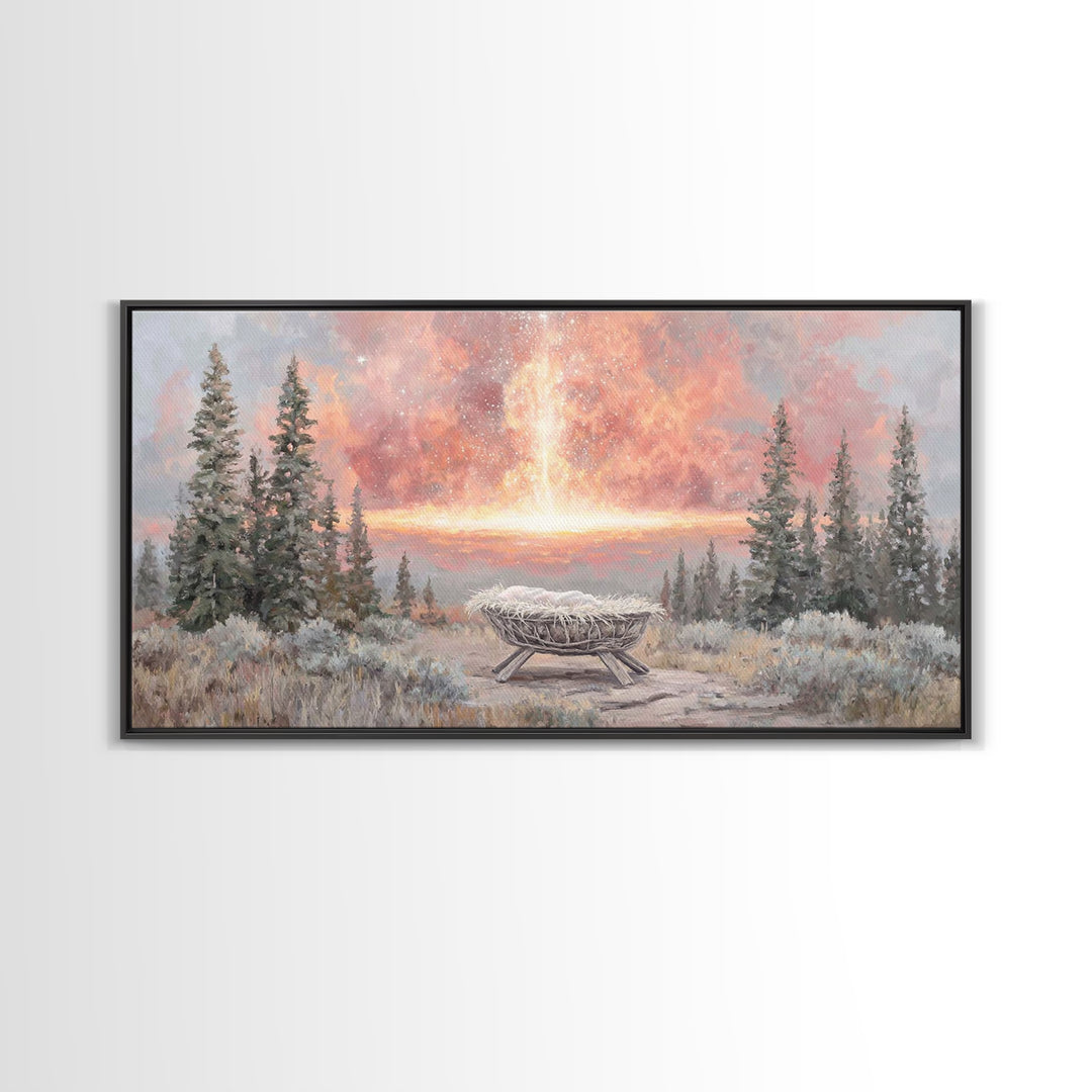 Star Of Bethlehem – Framed Canvas Print – Christian Christmas Art – Christmas Wall Art – Christian Art Canvas – Christian Decor