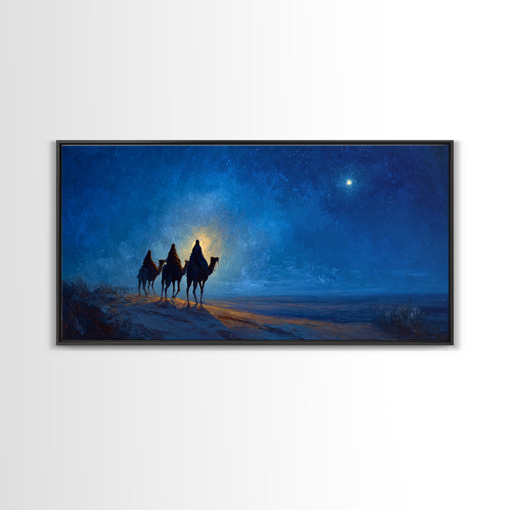 The Guiding Star – Framed Canvas Print – Christian Art – Jesus Art – Christmas Art – Christian Decor – Christian Canvas – Christian Gifts