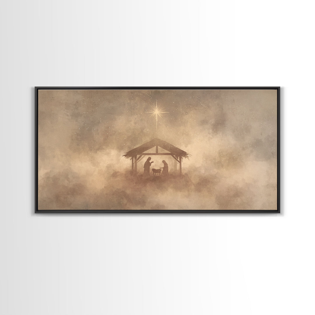 Star of Mercy – Framed Canvas Print – Christian Decor – Christmas Art – Christian Gifts – Christian Art – Jesus Art – Christian Canvas