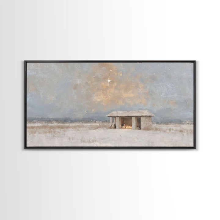 Heavenly Stillness – Framed Canvas Print – Christian Gifts – Christian Art – Jesus Art – Christian Canvas – Christian Decor – Christmas Art