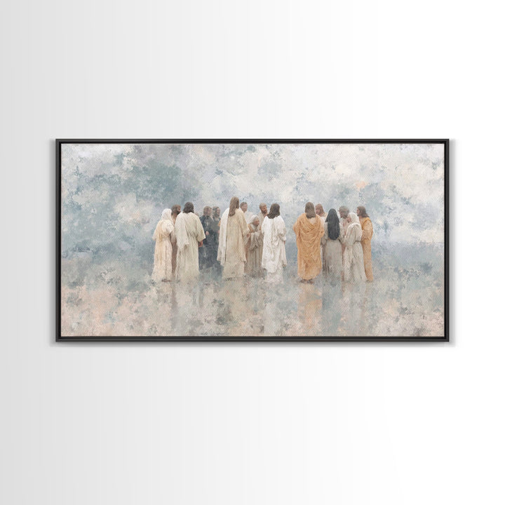 Cloudborne Fellowship – Framed Canvas Print – Jesus Painting – Christian Art – Christian Canvas – Christian Gift Ideas – Christian Wall Art