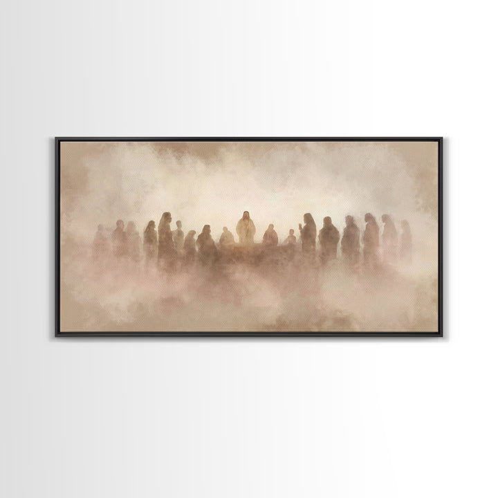 Sacred Gathering – Framed Canvas Print – Christian Wall Art – Jesus Art – Christian Art Canvas – Christian Gifts – Christian Painting