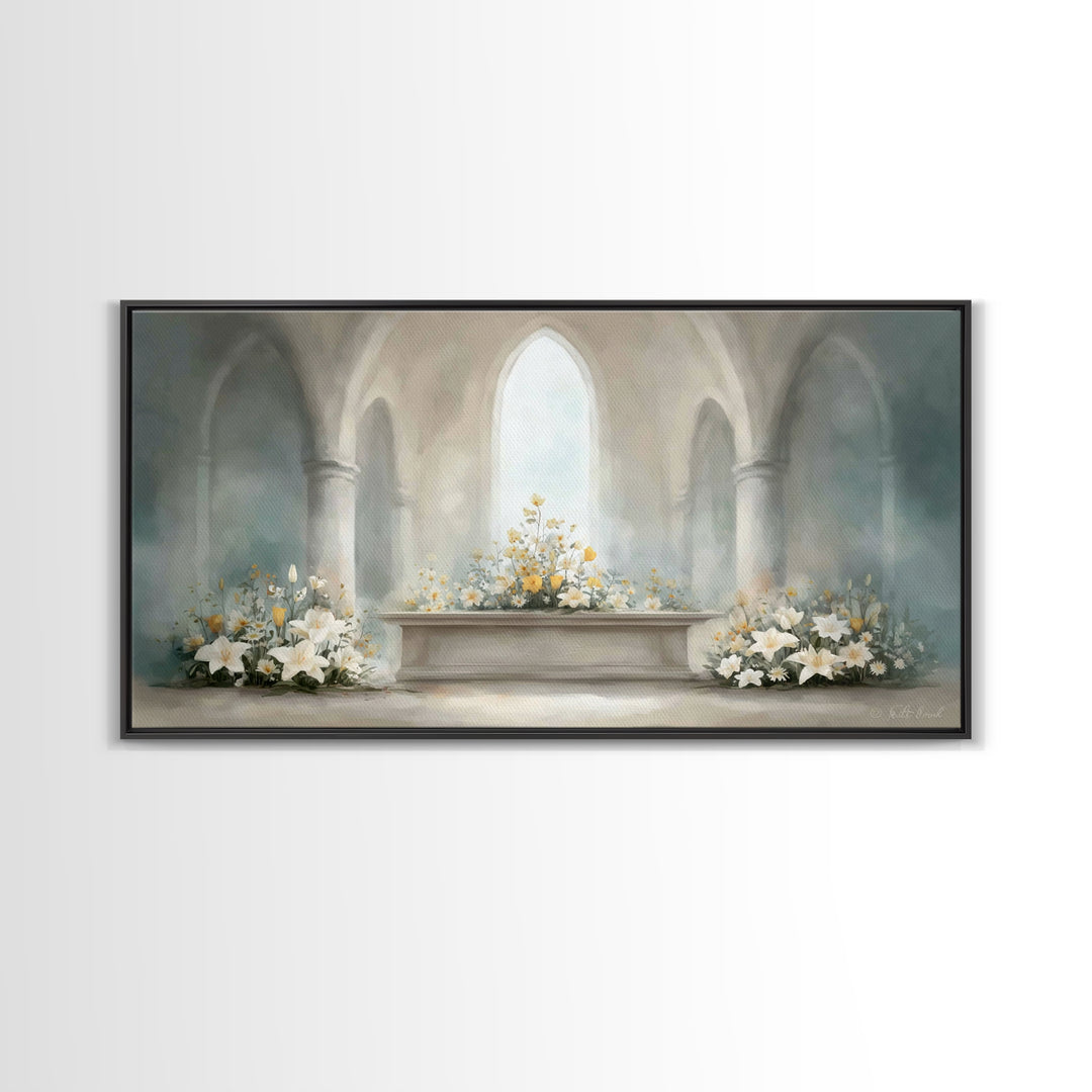 Peaceful Chapel – Framed Canvas Print – Christian Wall Art – Christian Art Canvas – Modern Christian Art – Christmas Art Work – Christian G