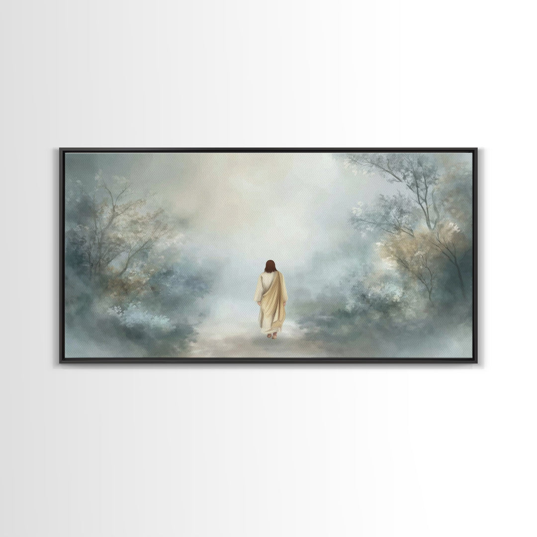 Path Of Grace - Framed Canvas Print - Christian Wall Art - Jesus Painting - Moody Christian Art - Christian Christmas Art - Christian Art C