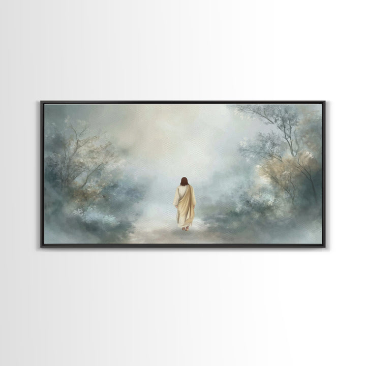 Path Of Grace - Framed Canvas Print - Christian Wall Art - Jesus Painting - Moody Christian Art - Christian Christmas Art - Christian Art C