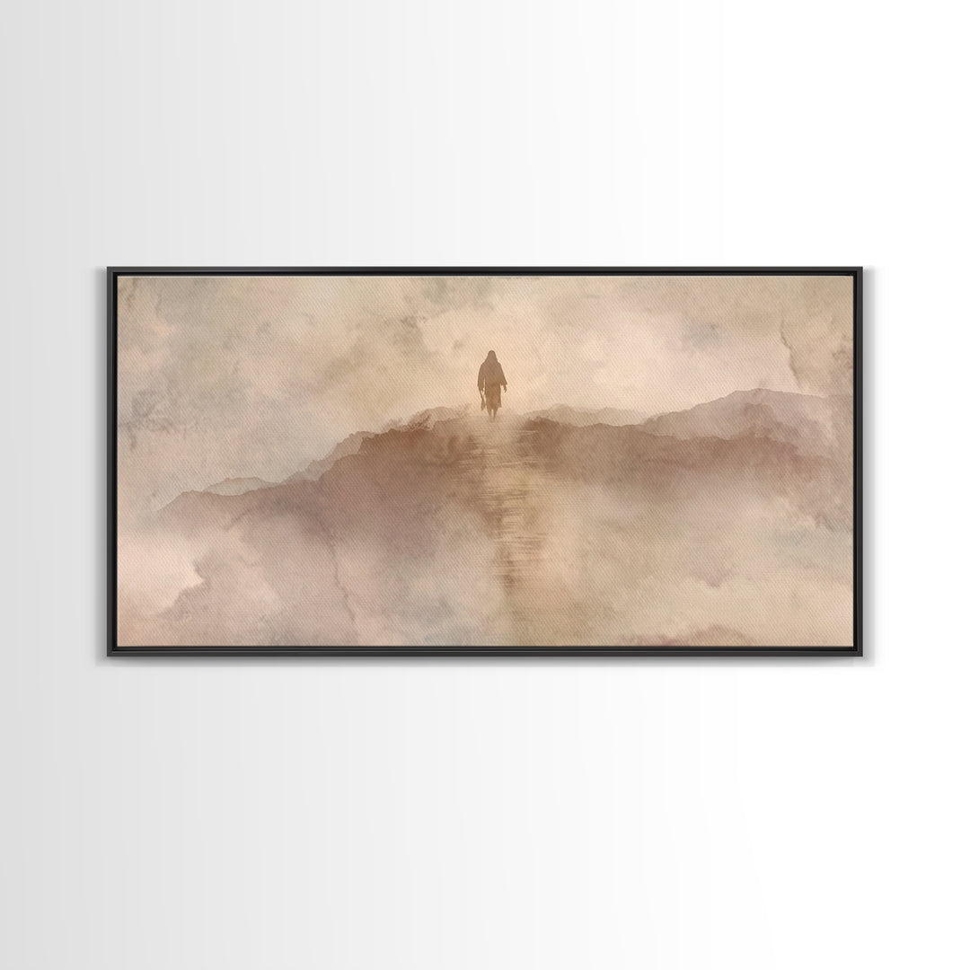 Desert Morning Light | Framed Canvas Print | Christian Art Canvas | Jesus Painting | Subtle Christian Art | Modern Christian Art | Christma