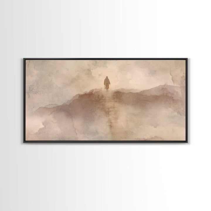 Desert Morning Light | Framed Canvas Print | Christian Art Canvas | Jesus Painting | Subtle Christian Art | Modern Christian Art | Christma