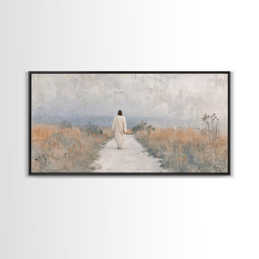 Fields Of Mercy | Framed Canvas Print | Christian Art Print | Jesus Painting | Christian Wall Art | Minimalist Christian Art | Christian Ch
