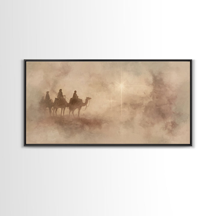 Star Of The Wanderers – Framed Canvas Print – Christian Christmas Art – Christian Art Canvas – Christmas Wall Art – Christian Painting – Fo