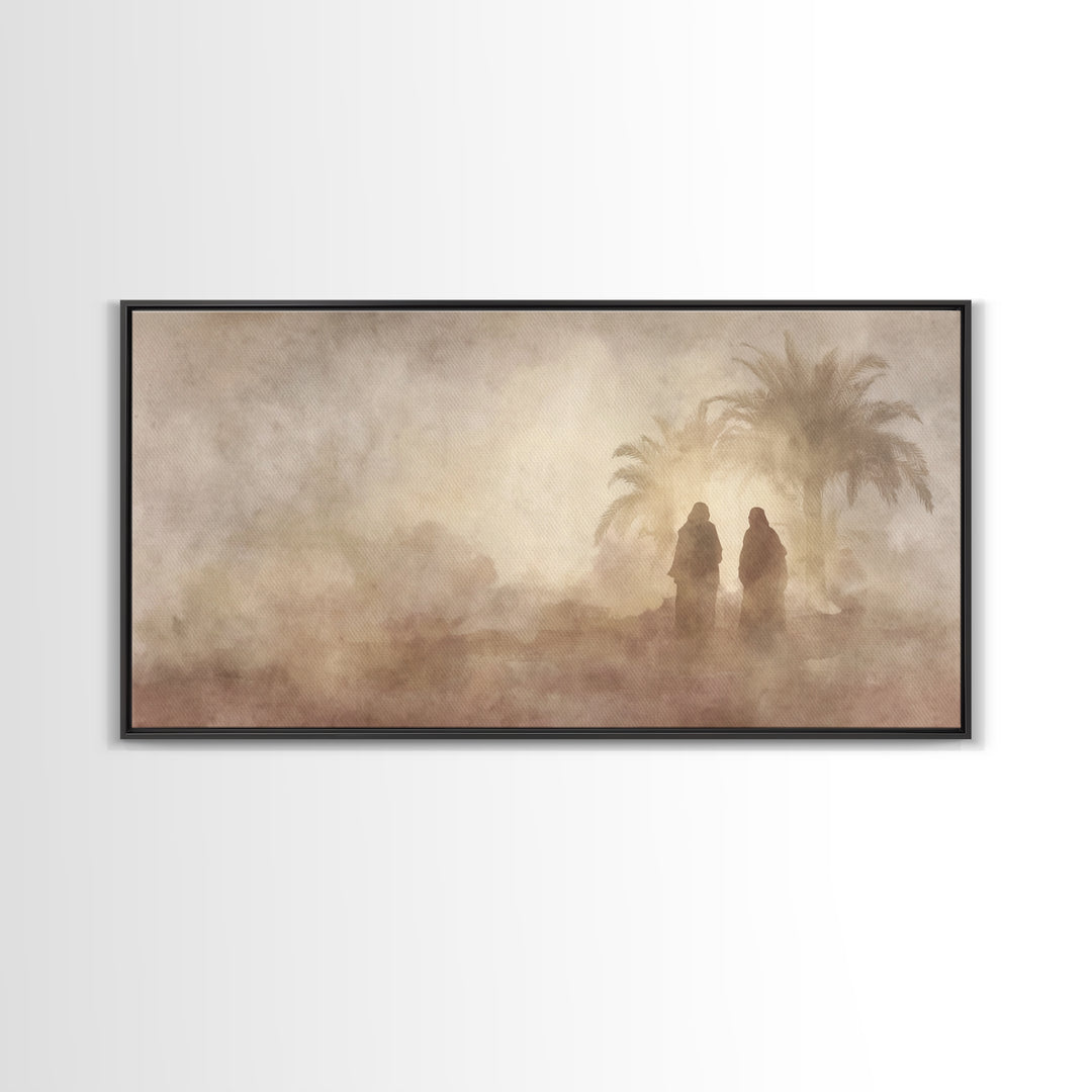 Desert Pilgrims – Framed Canvas Print – Christian Wall Art – Christian Art Canvas – Vintage Christian Art – Christian Gift – Christian Pain
