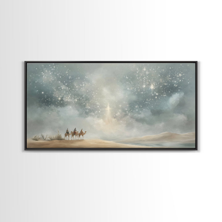 Wonders of Bethlehem Light | Framed Canvas Print | Christian Art Canvas | Christian Christmas Art | Christmas Wall Art | Modern Christian A