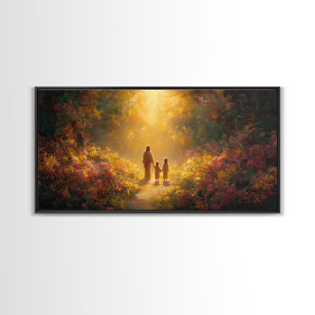 Garden of Glory, Framed Canvas Print, Christian Art, Jesus Painting, Christian Wall Art, Christian Art Canvas, Christian Gift Ideas
