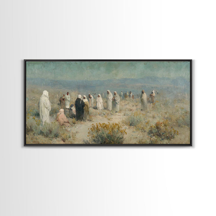 Wilderness Gathering | Framed Canvas Print | Christian Art Canvas | Christian Wall Art | Large Christian Painting | Christian Art Print | C