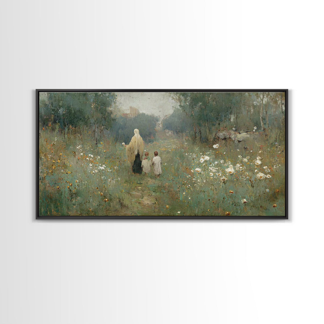 Field of His Peace | Framed Canvas Print | Christian Art Canvas | Christian Art | Jesus Painting | Christian Wall Art | Christian Decor