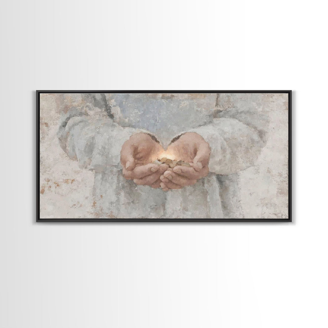 Hands of Mercy – Framed Canvas Print – Christian Art Canvas – Christian Wall Art – Christian Art – Jesus Painting – Christian Gift