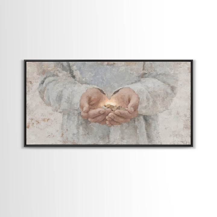 Hands of Mercy – Framed Canvas Print – Christian Art Canvas – Christian Wall Art – Christian Art – Jesus Painting – Christian Gift
