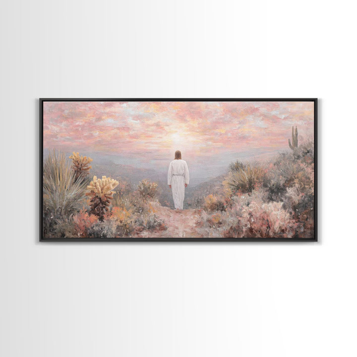 Path Of Mercy – Framed Canvas Print – Jesus Painting – Christian Wall Art – Christian Art Print – Modern Christian Art – Christian Gift