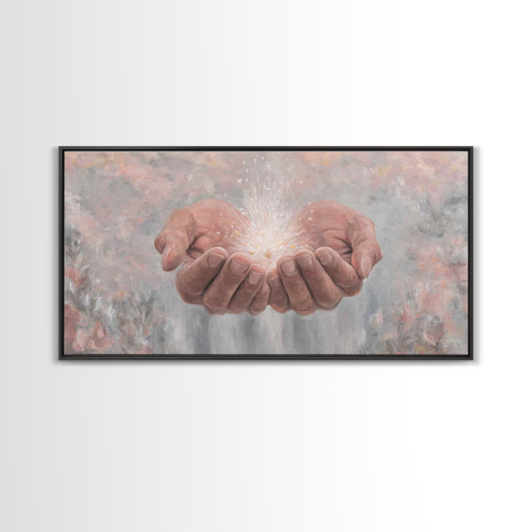 Blessing of Light – Framed Canvas Print – Christian Art Canvas – Christian Art Print – Christian Wall Art – Jesus Painting – Christian Deco