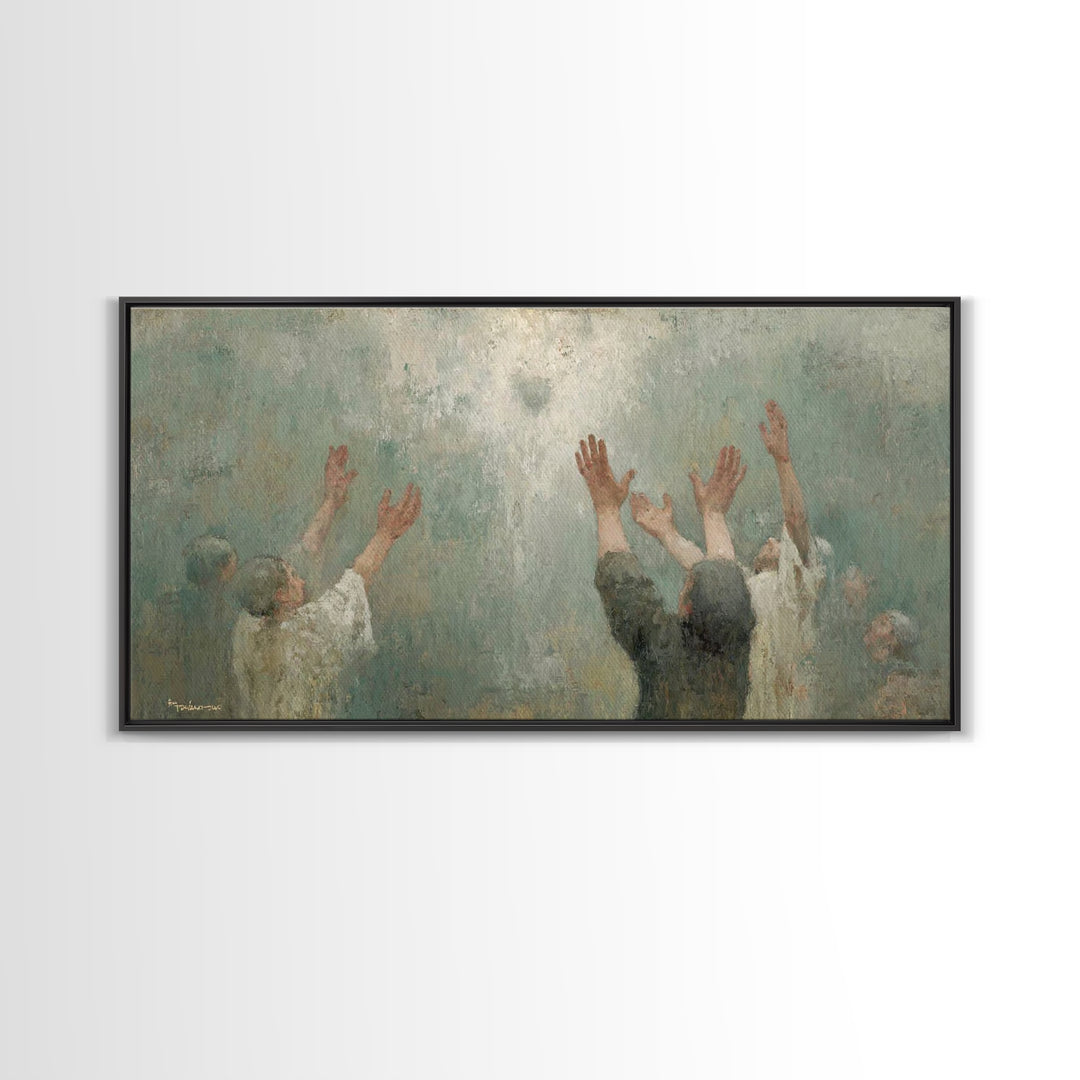 Heavenward Praise – Framed Canvas Print – Christian Wall Art – Christian Art Canvas – Jesus Painting – Christian Christmas Art