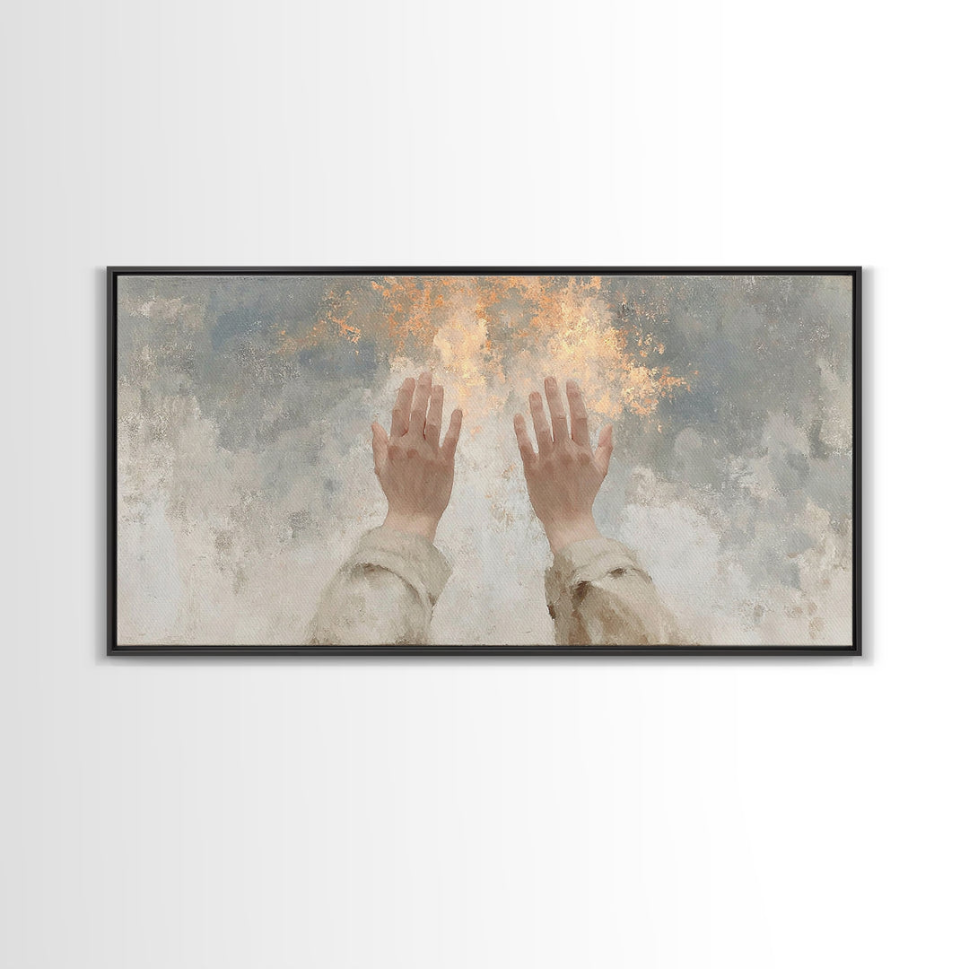 Holy Ember – Framed Canvas Print – Christian Art Canvas – Christian Art Print – Vintage Christian Art – Christmas Art Framed
