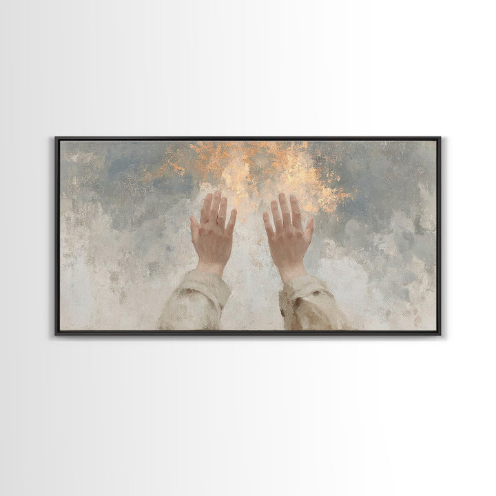 Holy Ember – Framed Canvas Print – Christian Art Canvas – Christian Art Print – Vintage Christian Art – Christmas Art Framed