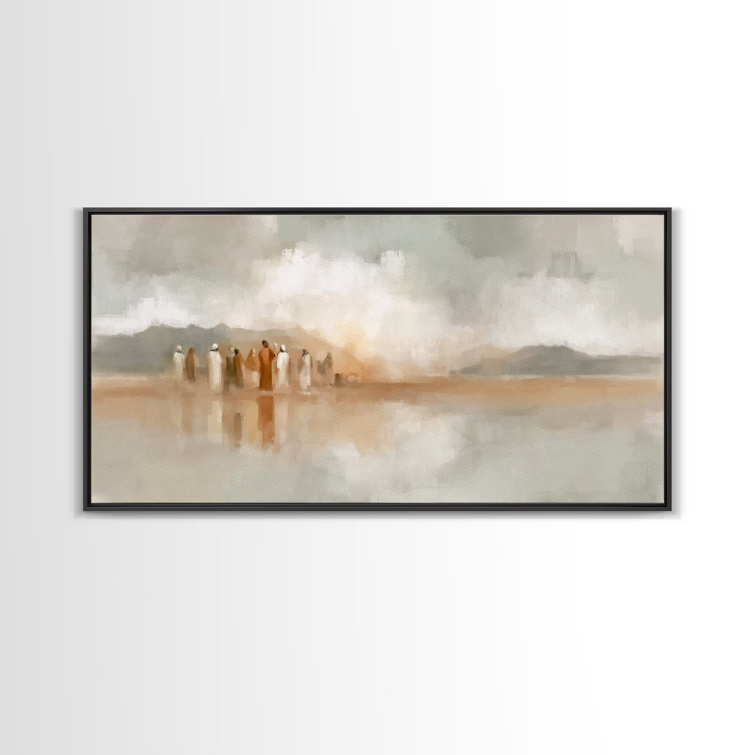 Quiet Disciples, Framed Canvas Print, Christian Wall Art, Abstract Christian Art, Christian Art Canvas, Subtle Christian Art, Christian Art