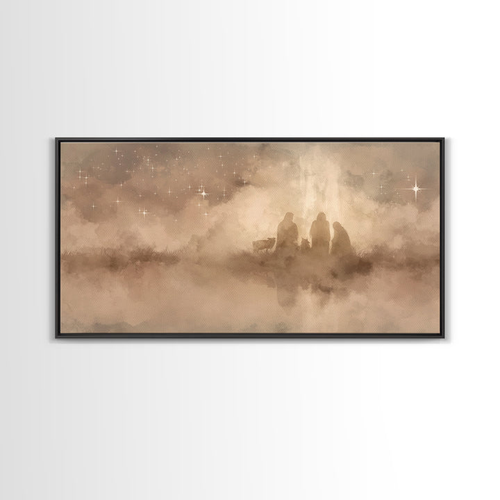 Shepherds’ Peace – Framed Canvas Print – Christian Wall Art – Subtle Christian Art – Christian Art Canvas – Christmas Canvas Wall Art