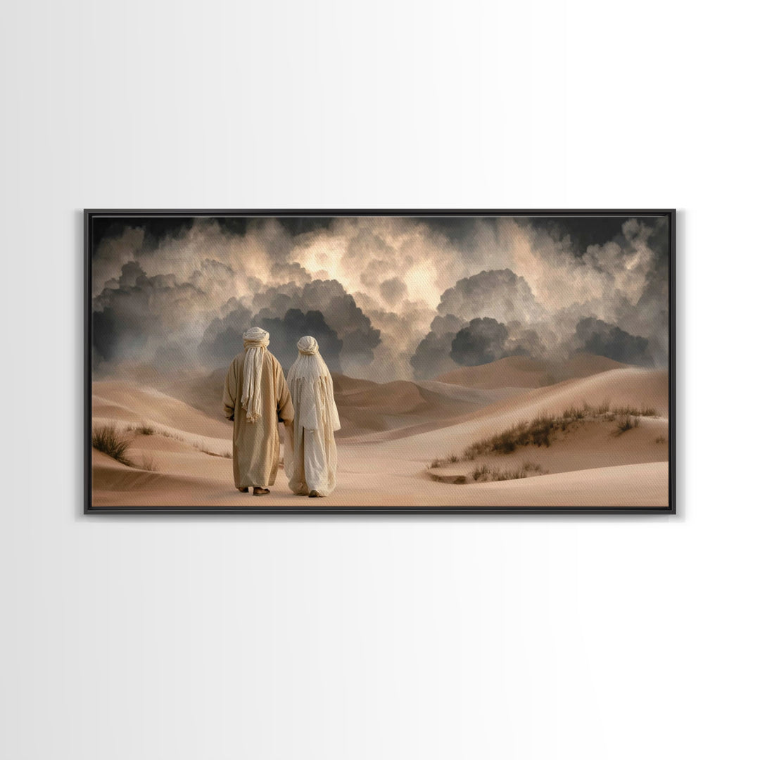 Desert Journey | Framed Canvas Print | Christian Wall Art | Christian Art Canvas | Moody Christian Art | Christian Painting | Christian Dec