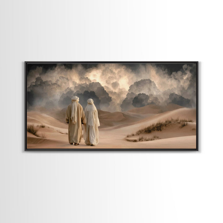 Desert Journey | Framed Canvas Print | Christian Wall Art | Christian Art Canvas | Moody Christian Art | Christian Painting | Christian Dec
