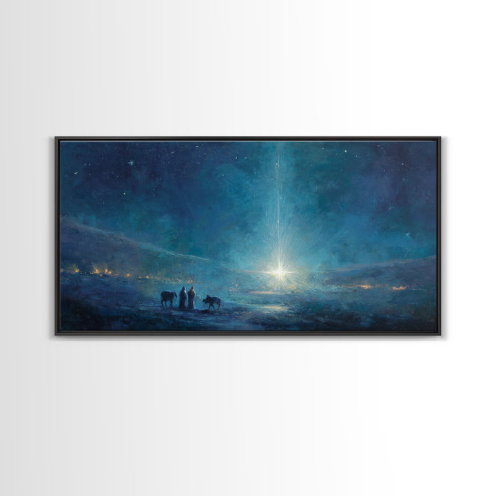 Guiding Star – Framed Canvas Print – Christian Art Canvas – Christian Wall Art – Christian Christmas Art – Modern Christian Art