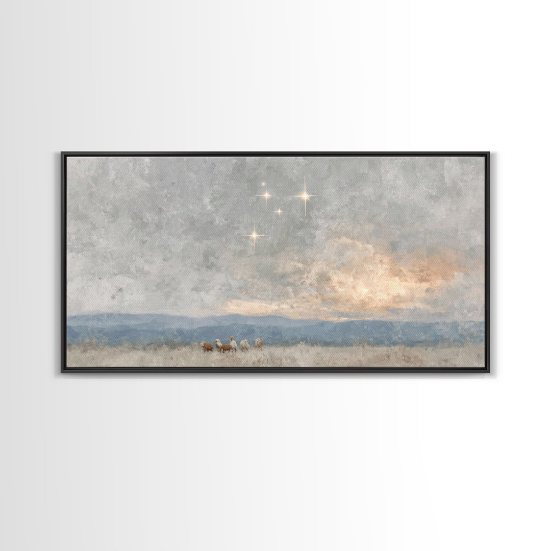 Holy Manger Light – Framed Canvas Print – Christian Wall Art – Christian Art Canvas – Christmas Art – Christian Decor