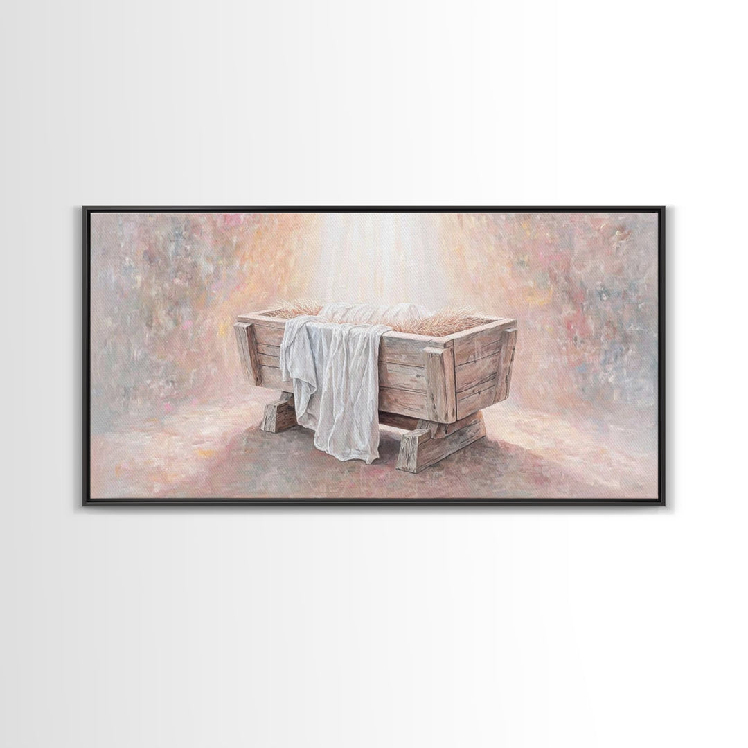 Night Of Glory – Framed Canvas Print – Christian Art Canvas – Christian Christmas Art – Christmas Wall Art – Christian Gift