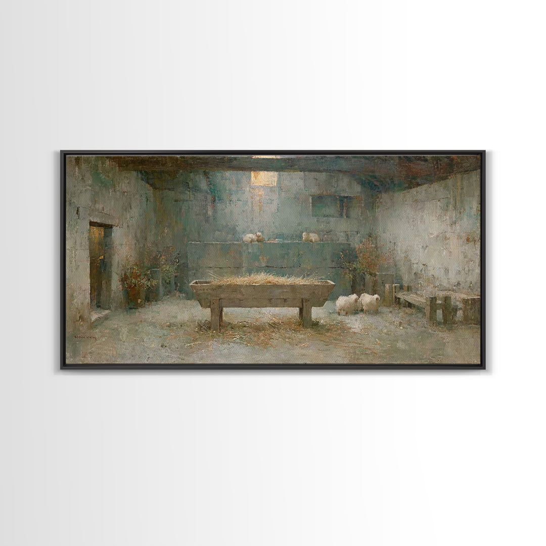 Radiant Cradle Hope | Framed Canvas Print | Christian Wall Art | Christian Christmas Art | Christmas Wall Art | Christian Gift