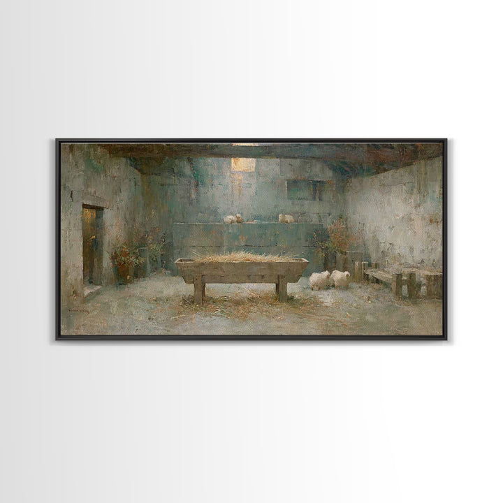 Radiant Cradle Hope | Framed Canvas Print | Christian Wall Art | Christian Christmas Art | Christmas Wall Art | Christian Gift