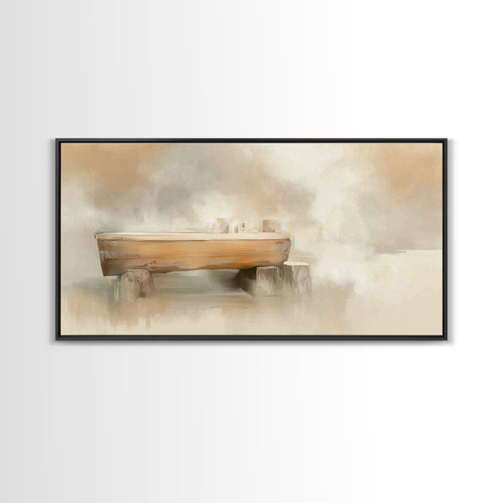 Quiet Stable Peace, Framed Canvas Print, Christian Art Canvas, Christian Wall Art, Christmas Art, Christian Decor