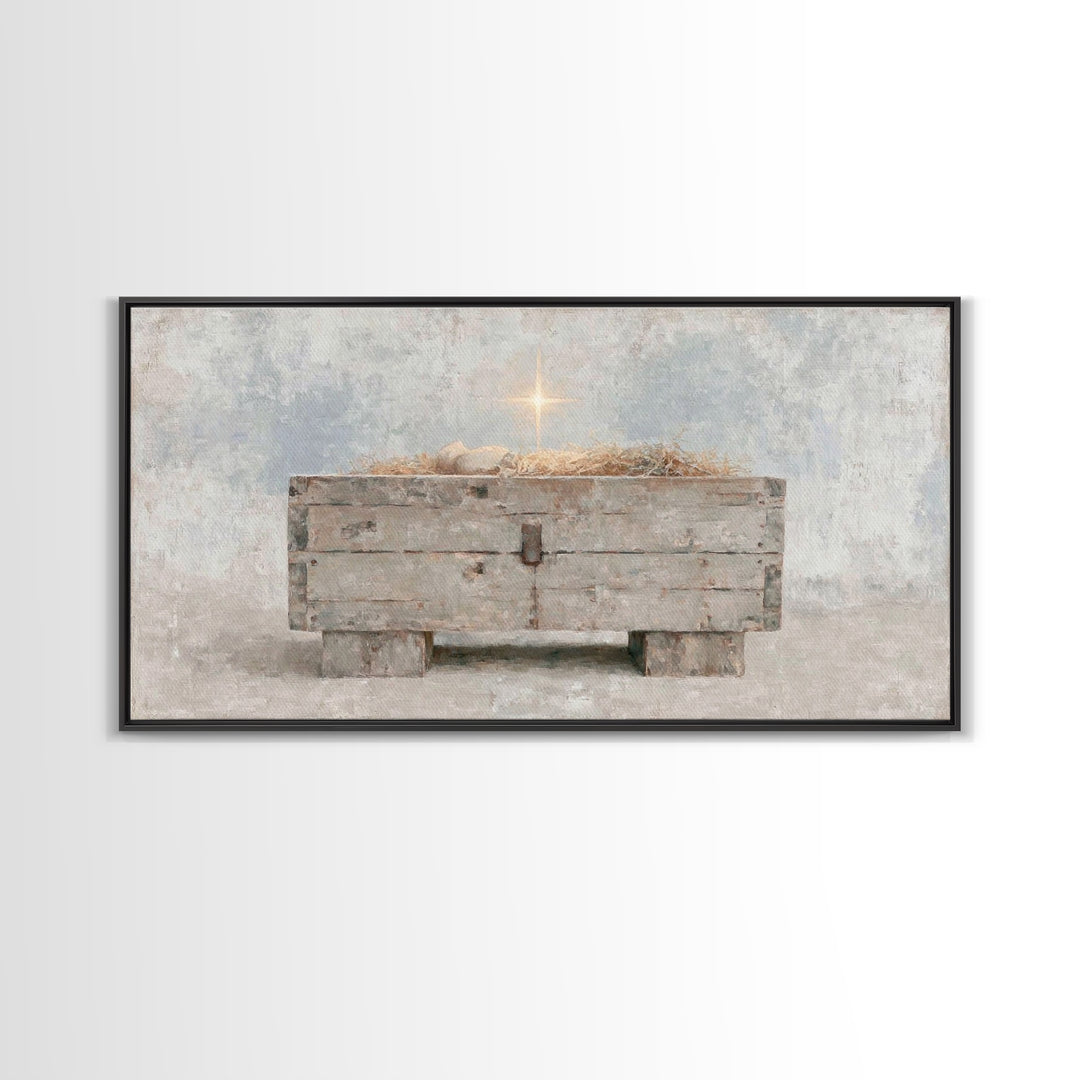 Starlit Promise – Framed Canvas Print – Christian Christmas Art – Christian Wall Art – Christmas Art – Christian Decor