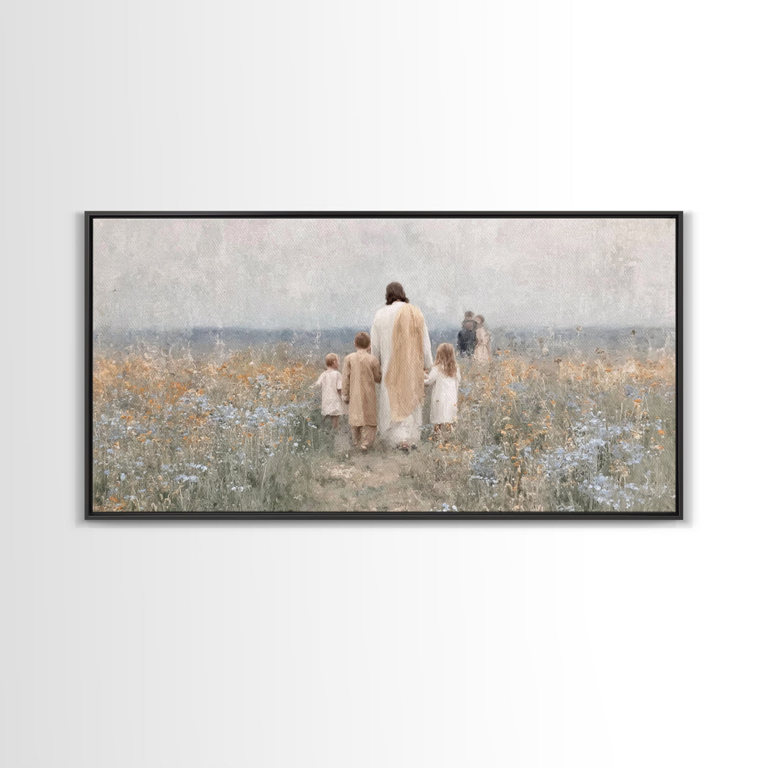 Path Of Blessing – Framed Canvas Print – Christian Art Canvas – Christian Wall Art – Jesus Painting – Vintage Christian Art – Christian Chr