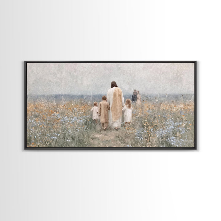 Path Of Blessing – Framed Canvas Print – Christian Art Canvas – Christian Wall Art – Jesus Painting – Vintage Christian Art – Christian Chr